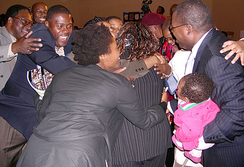 Group hug, New York City Black Business Seminar