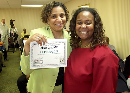 Zina Crump accepts award for winning the March 9, 2005 Production Competition, Norfolk, Virginia Producer Training and Awards
