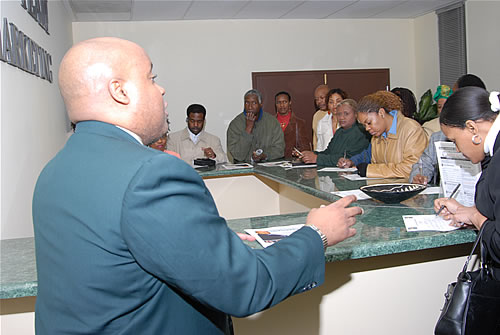 Delxino explaining the purposes of the new facility, TAG TEAM Marketing Atlanta Facility Grand Opening